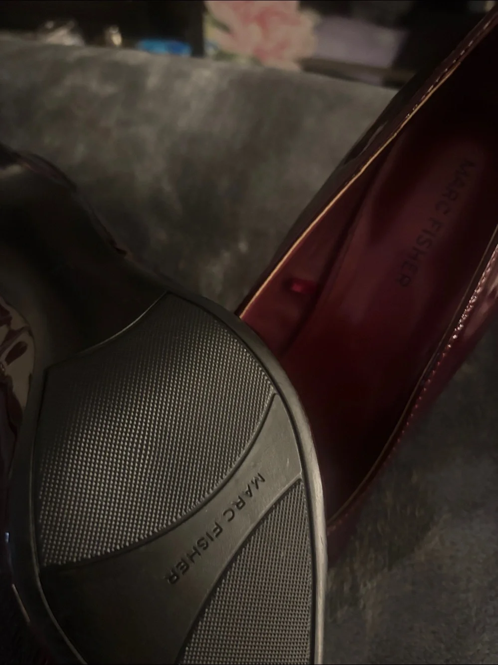 Marc Fisher Patent Pointed-Toe Pumps in Burgundy